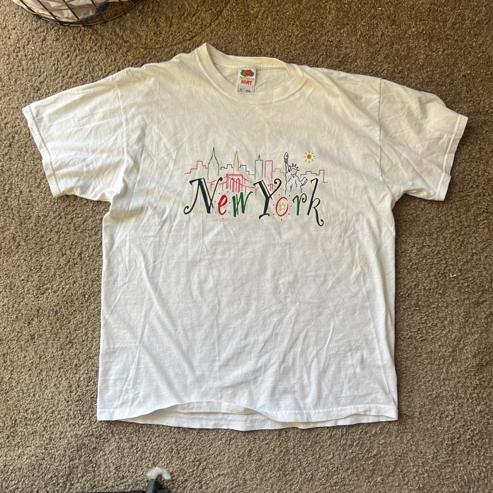 Fruit of the Loom White y2k Short Sleeve Tee